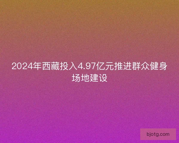 2024年西藏投入4.97亿元推进群众健身场地建设